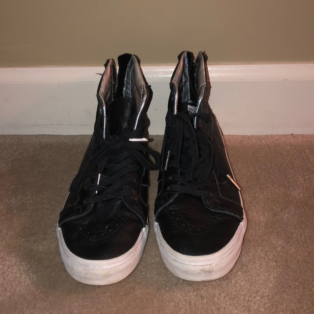 Vans Black and White High-Top Sneakers
